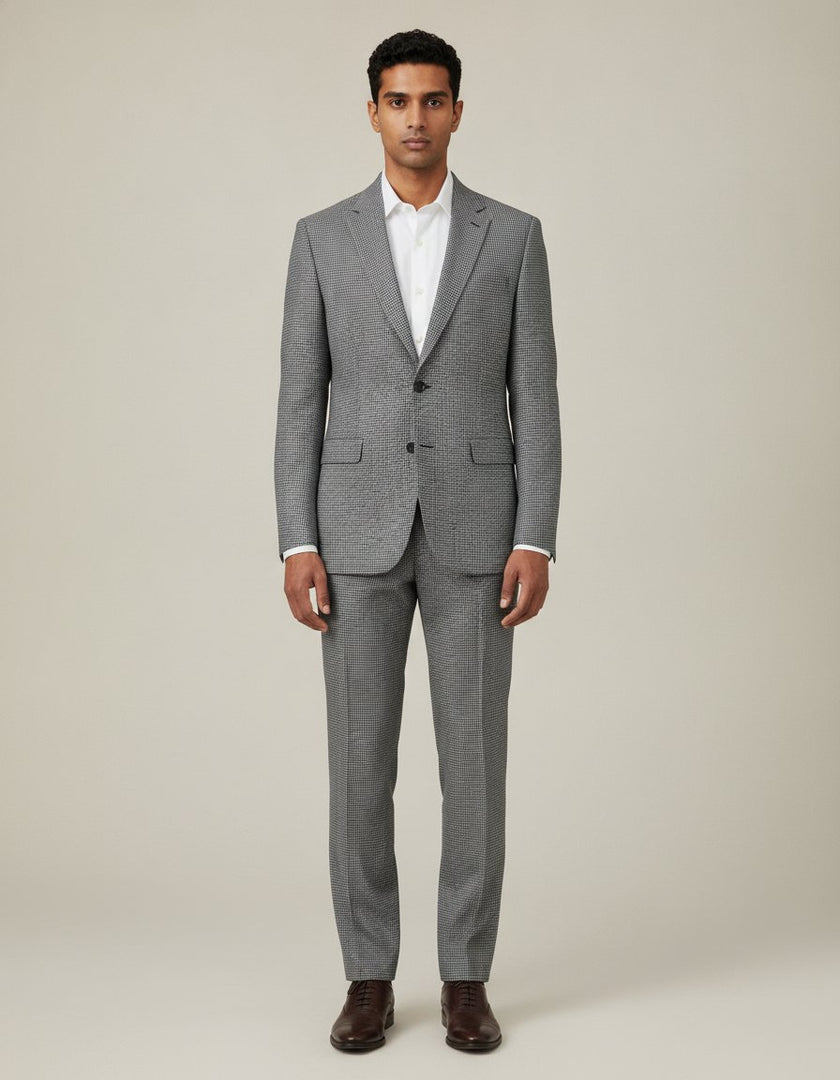 Black houndstooth suit – front