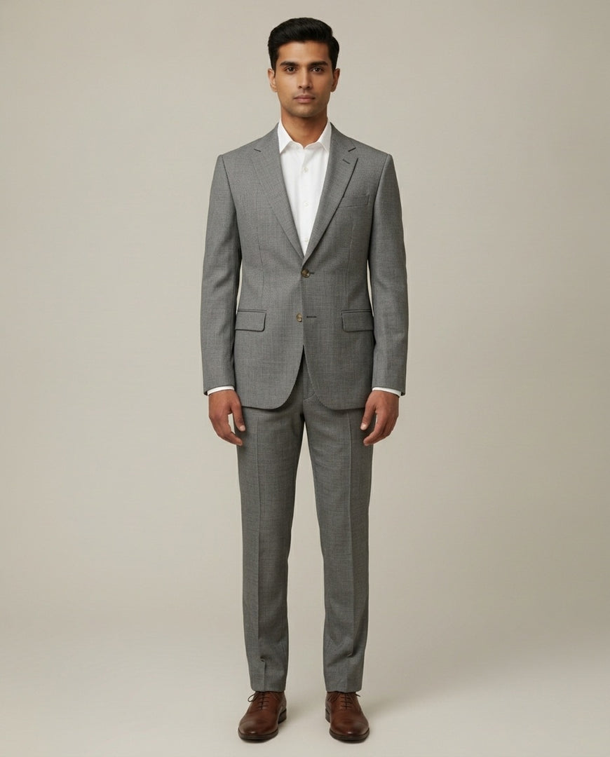 Grey Birdseye Merino Wool Suit