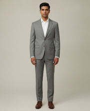 Grey Sharkskin Merino Wool Suit