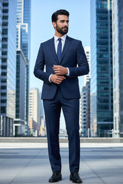 Blue Birdseye Merino Wool Suit