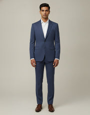Blue Texture Merino Wool Suit