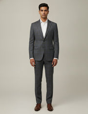 Dark Grey Glen Checks Merino Wool Suit