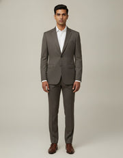 Brown Checks Merino Wool Suit