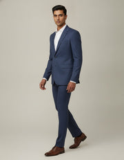 Blue birdseye suit – walking
