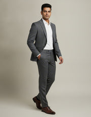 Dark Grey Glen Checks Merino Wool Suit