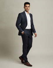 Dark Blue Stripe Merino Wool Suit
