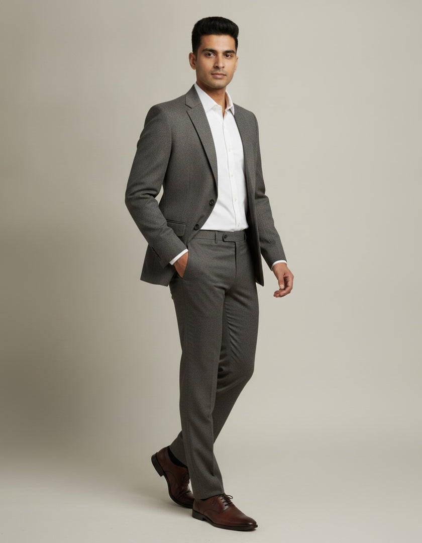 Brown Birdseye Merino Wool Suit