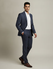 Dark Blue Texture Merino Wool Suit