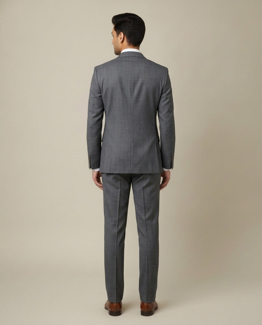 Grey Checks Merino Wool Suit