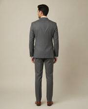 Dark Grey Stripe Merino Wool Suit
