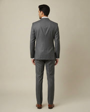 Dark Grey Sharkskin Merino Wool Suit