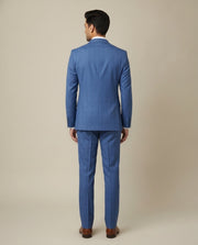 English Blue Checks Merino Wool Suit