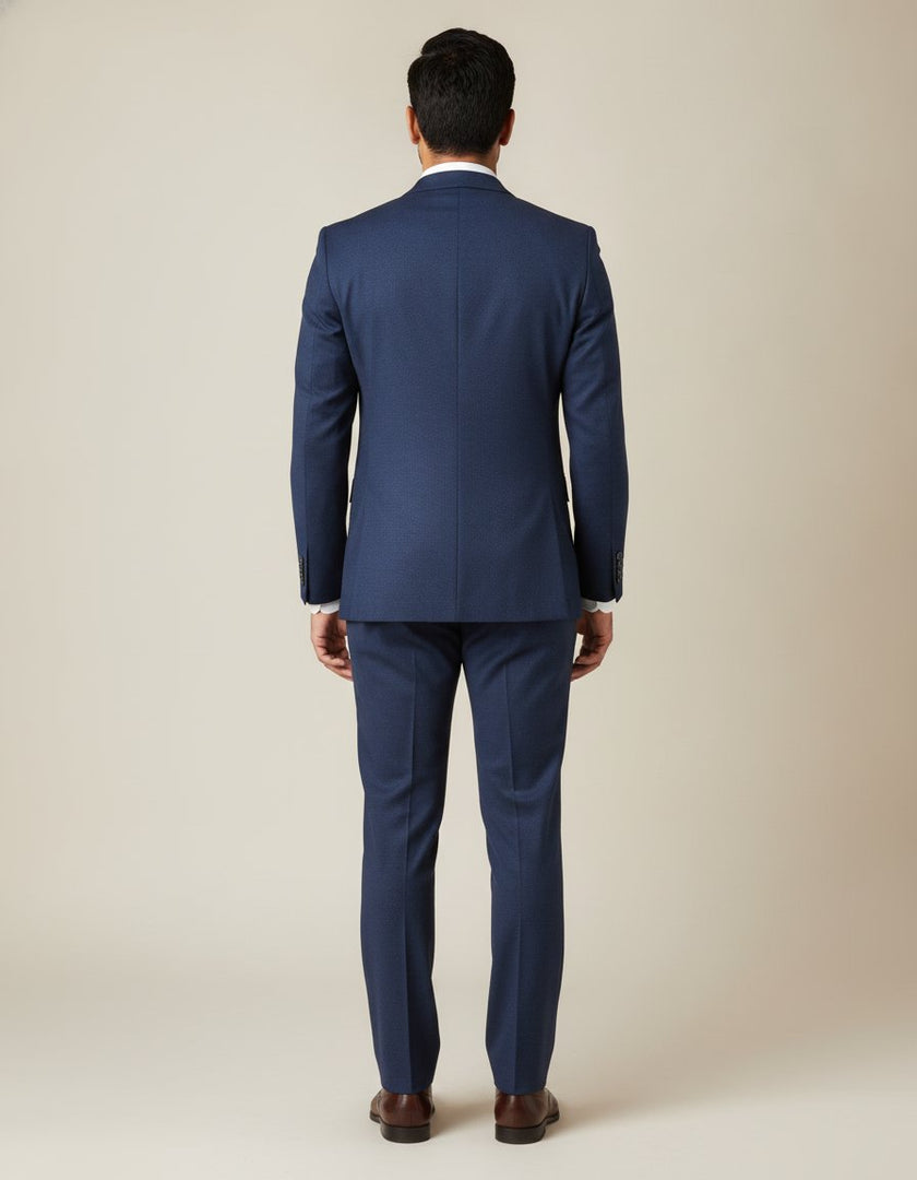 Blue birdseye suit – back