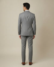 Grey Solid/Plain Merino Wool Suit