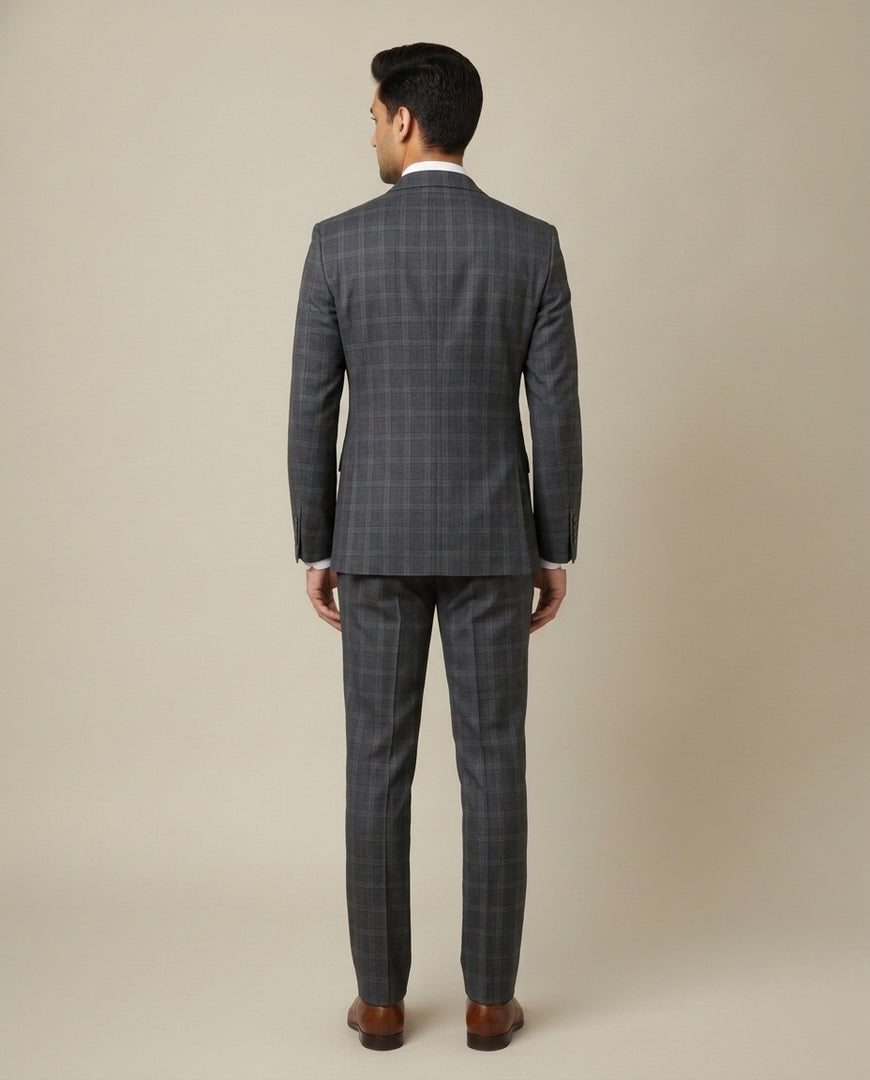 Grey Checks Merino Wool Suit