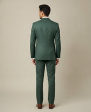 Green Solid/Plain Merino Wool Suit