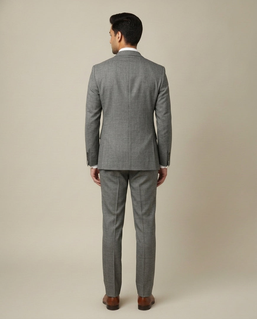 Grey Birdseye Merino Wool Suit
