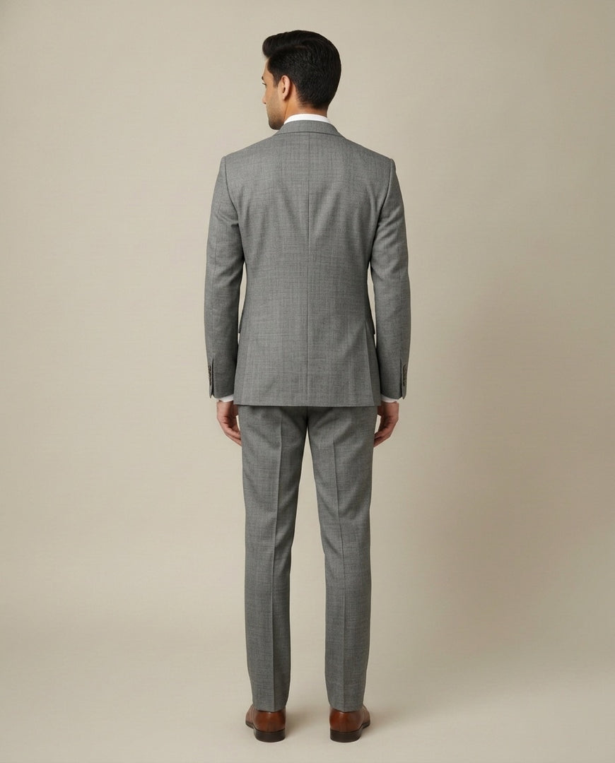Grey Pick N Pick Merino Wool Suit