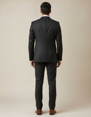 Black merino wool suit – back