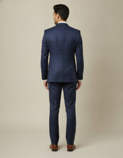 Blue Prince of Wales Check Merino Wool Suit
