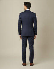 Dark Blue Solid/Plain Merino Wool Suit