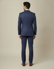Blue Texture Merino Wool Suit