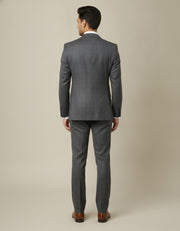 Dark Grey Checks Merino Wool Suit