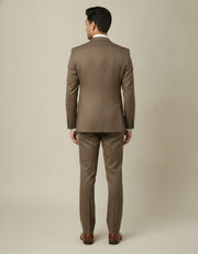 Coffee Brown Solid/Plain Merino Wool Suit