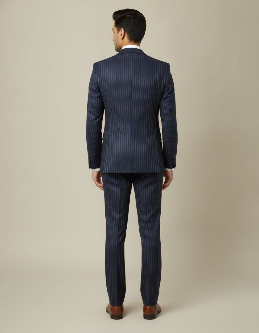 Blue Stripe Merino Wool Suit