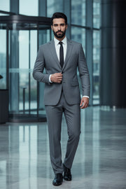 Black Houndstooth Merino Wool Suit