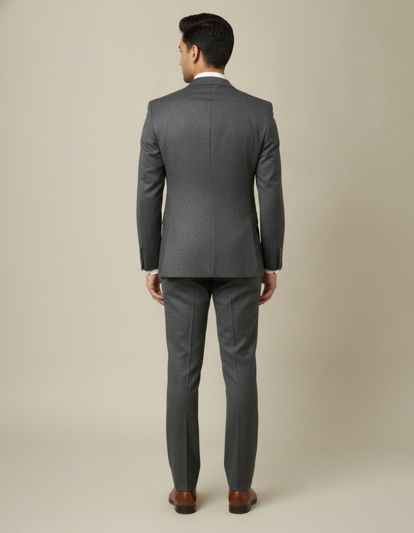 Dark Blue Texture Merino Wool Suit