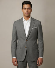 Grey Pick N Pick Merino Wool Suit