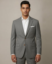 Grey Birdseye Merino Wool Suit
