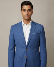 English Blue Checks Merino Wool Suit