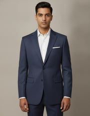 Dark Blue Texture Merino Wool Suit