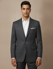 Dark Grey Glen Checks Merino Wool Suit
