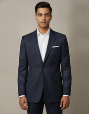 Blue Stripe Merino Wool Suit
