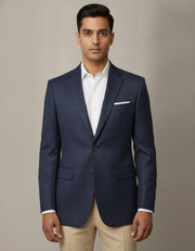 Dark Blue Checks Merino Wool Suit