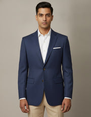 Blue Texture Merino Wool Suit