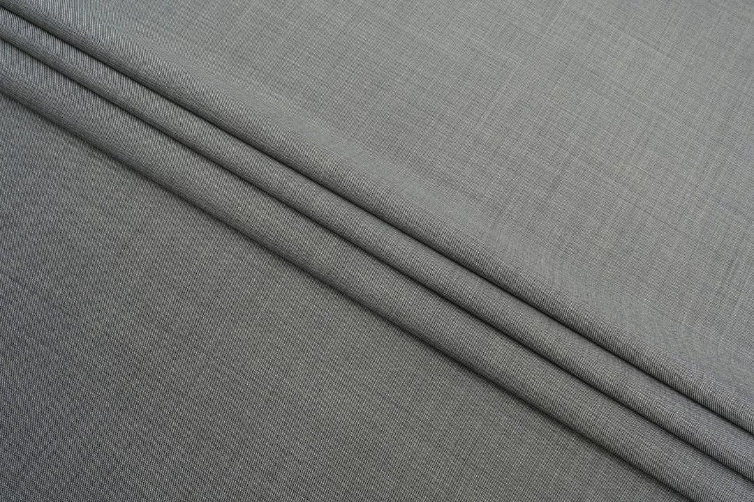 Grey Sharkskin Merino Wool Suit