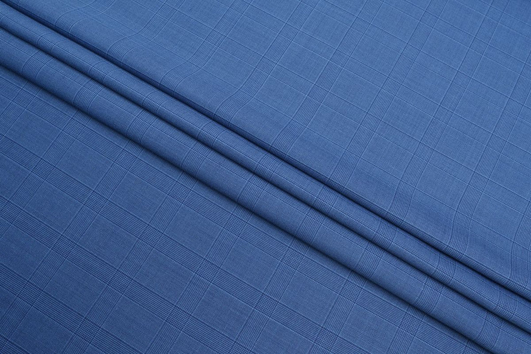 English Blue Checks Merino Wool Suit
