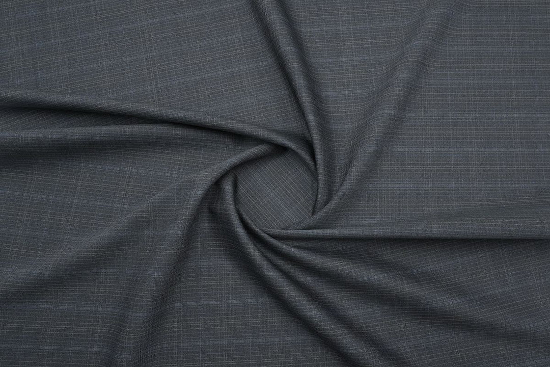 Dark Grey Checks Merino Wool Suit