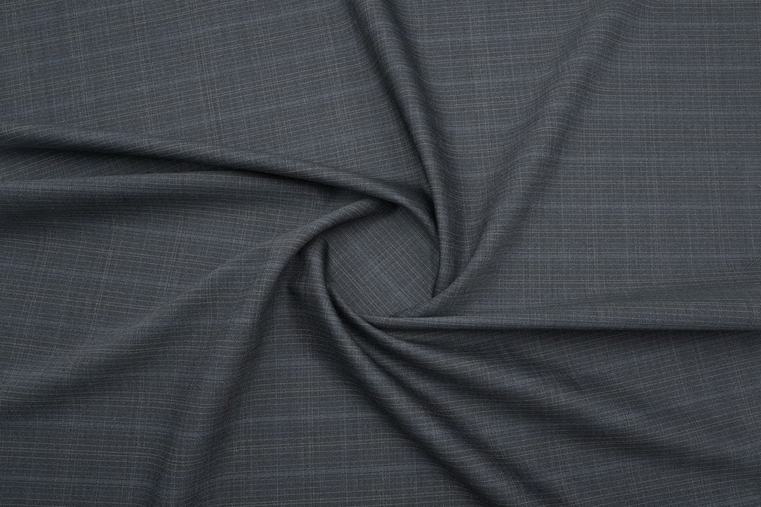 Dark Grey Checks Merino Wool Jacket