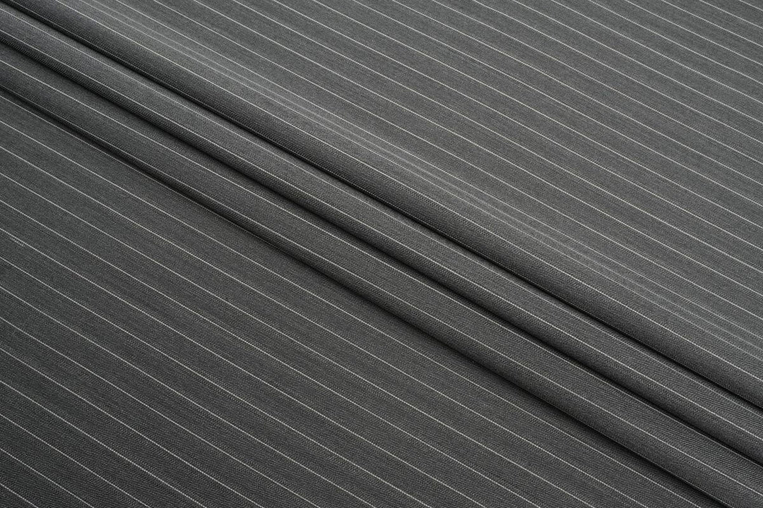 Dark Grey Stripe Merino Wool Suit