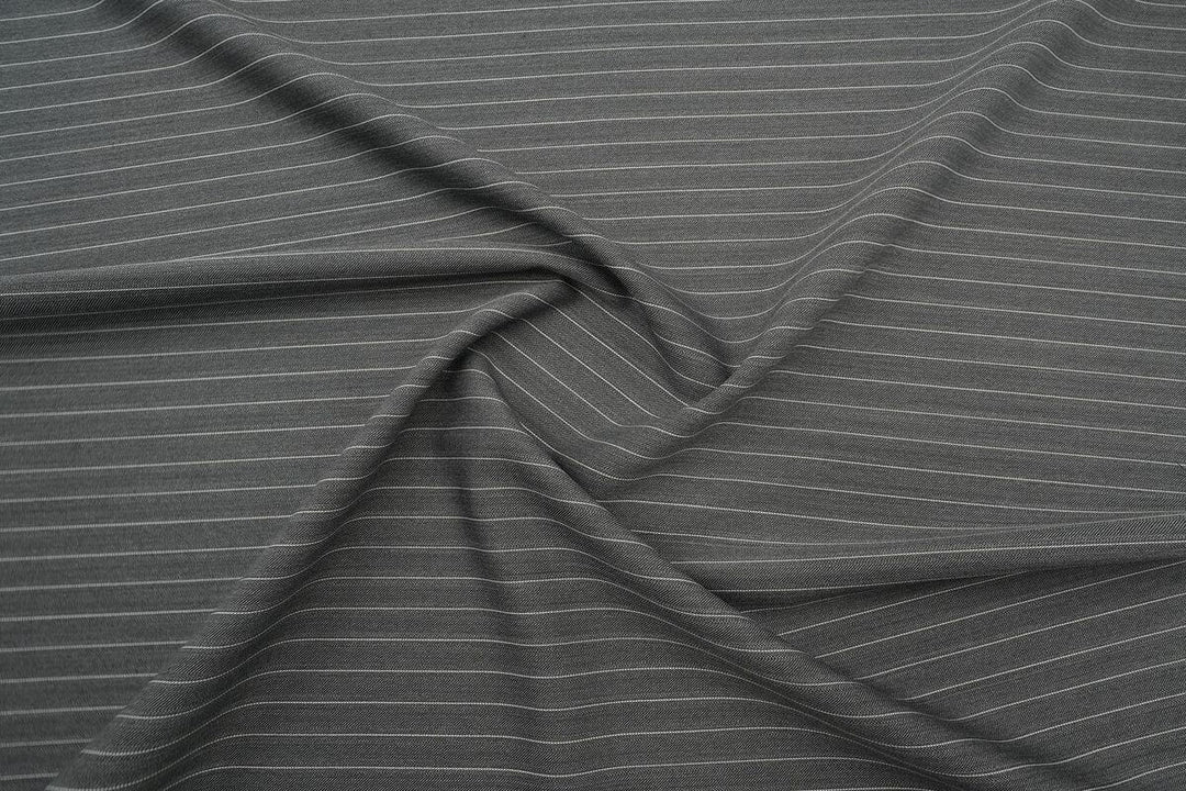 Dark Grey Stripe Merino Wool Jacket