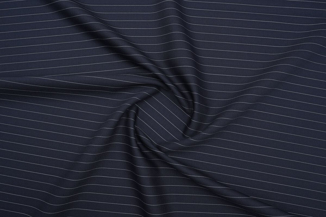 Navy Blue Stripe Merino Wool Suit