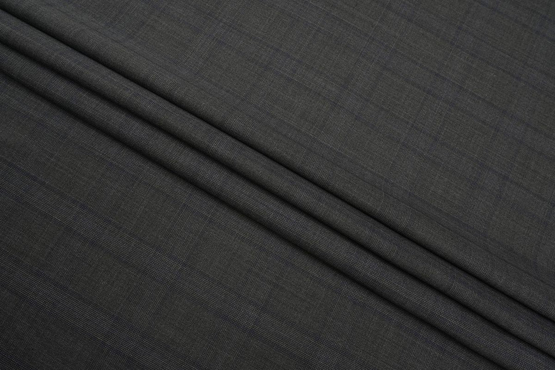 Dark Grey Glen Checks Merino Wool Pant