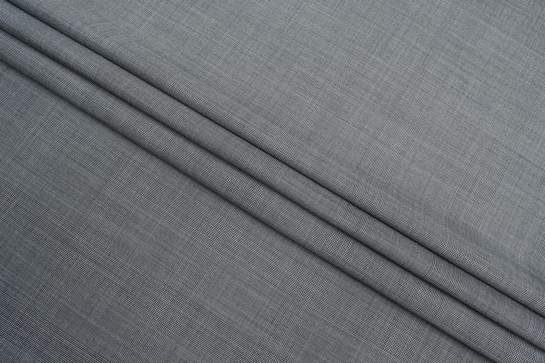 Light Grey Checks Merino Wool Suit