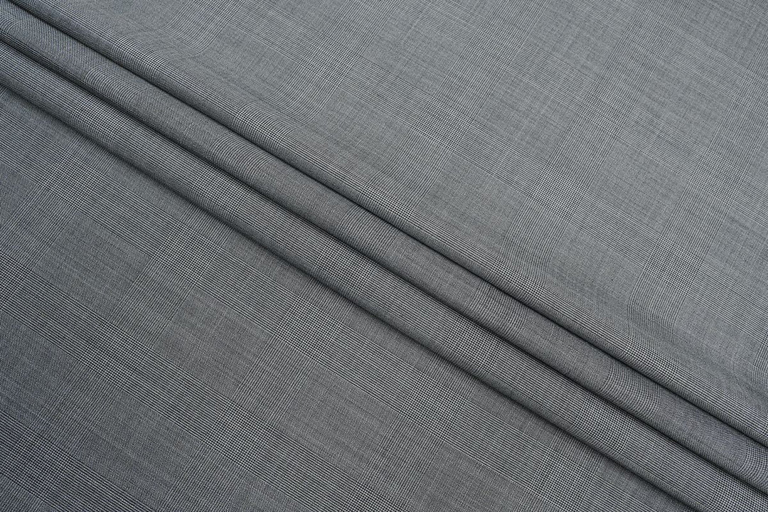 Light Grey Checks Merino Wool Pant