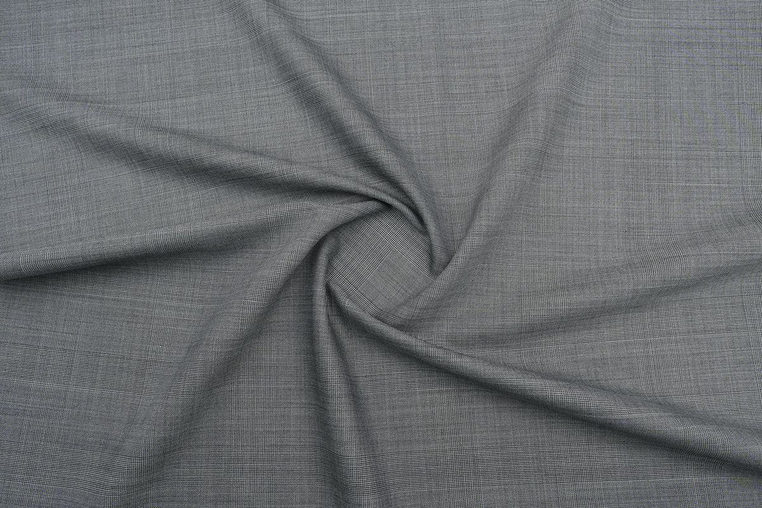 Light Grey Checks Merino Wool Jacket